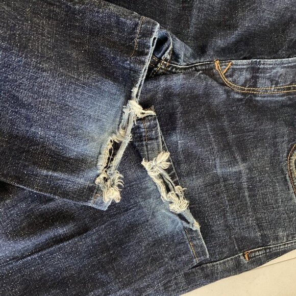 Diesel Waykee Straight 31X27 Hemmed Blue Jeans Denim Grunge - Picture 7 of 7